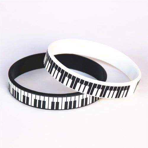 Black White Printed Piano Keycboard Wristband